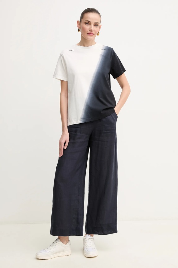 Liviana Conti t-shirt bawełniany L5SW77 biały ZS25