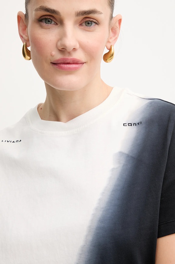 Liviana Conti t-shirt bawełniany biały L5SW77