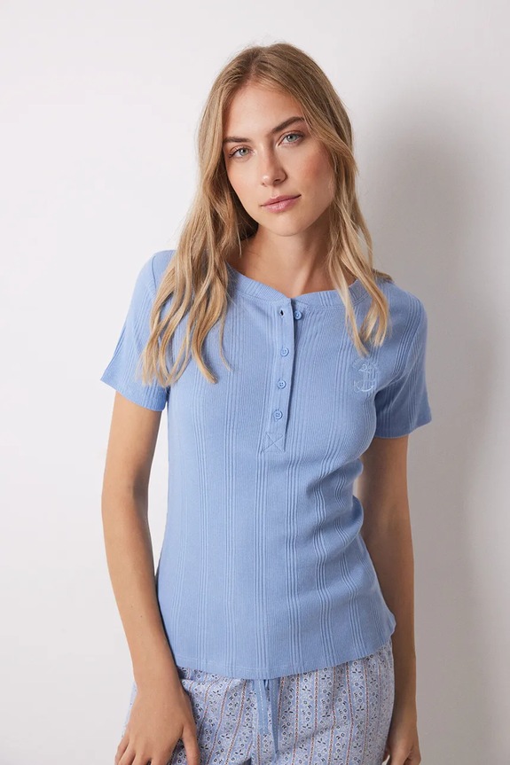 Pyžamové tričko women'secret MIX AND MATCH HAMPTONS vrchní modrá 3278425
