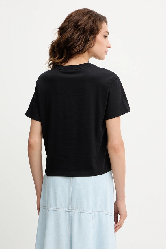 Îmbrăcăminte A.P.C. tricou din bumbac t-shirt boxy micro logo GOTS COHBW.F26387 negru