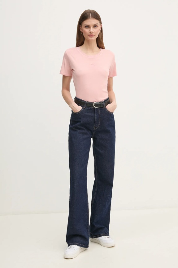 Βαμβακερό μπλουζάκι Pepe Jeans LOLLY PL505985 ροζ SS25