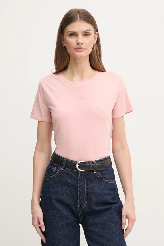 Βαμβακερό μπλουζάκι Pepe Jeans LOLLY ροζ PL505985