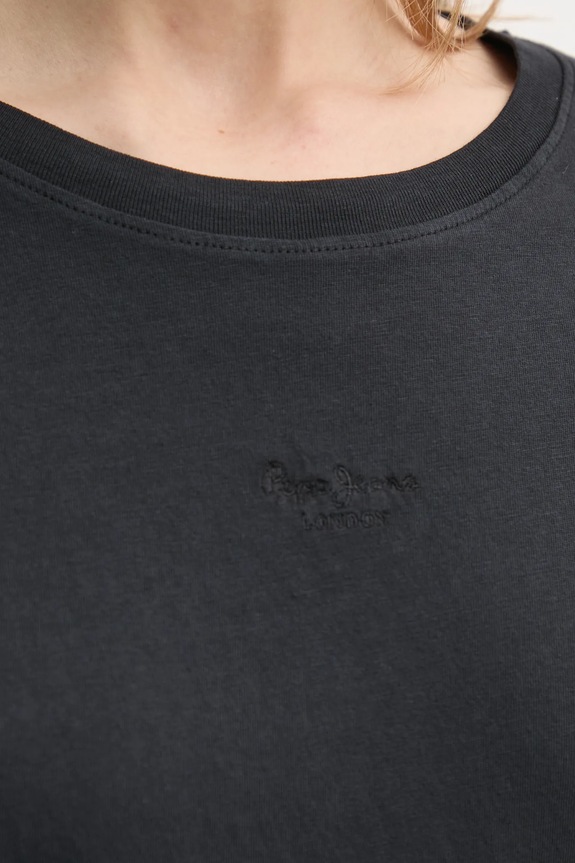 Βαμβακερό μπλουζάκι Pepe Jeans LOLLY PL505985 μαύρο