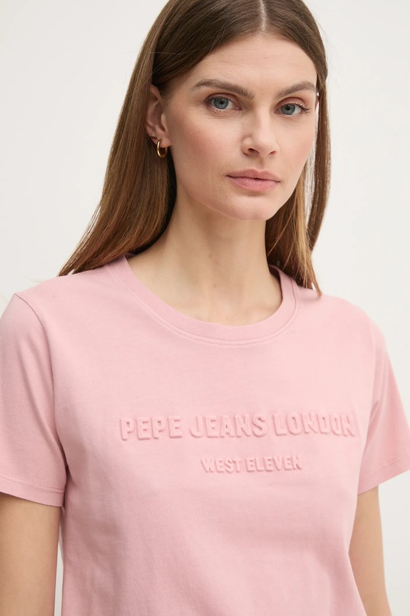Pepe Jeans t-shirt bawełniany LORETTA różowy PL505994