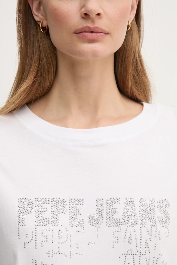 Pepe Jeans tricou din bumbac LIRA PL505996 alb