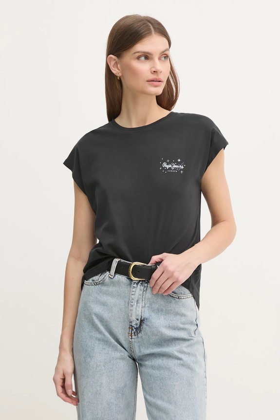 Bavlnené tričko Pepe Jeans LORENA čierna PL505998