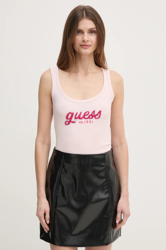 Top Guess CHENILLE nášivka růžová W5RP03.KA0H1