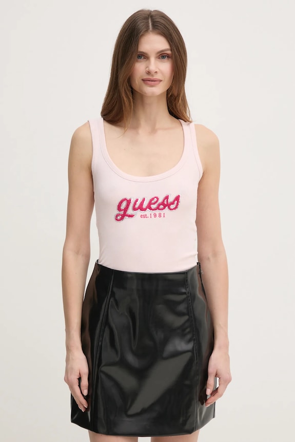 Top Guess CHENILLE nášivka růžová W5RP03.KA0H1