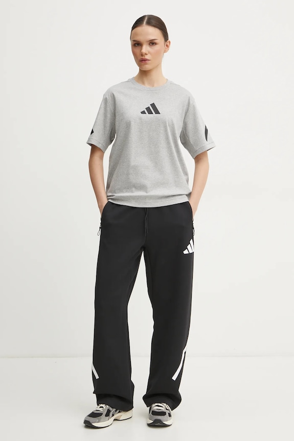 Bavlněné tričko adidas Z.N.E. JD9590 šedá SS25