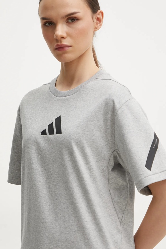 Bavlněné tričko adidas Z.N.E. šedá JD9590