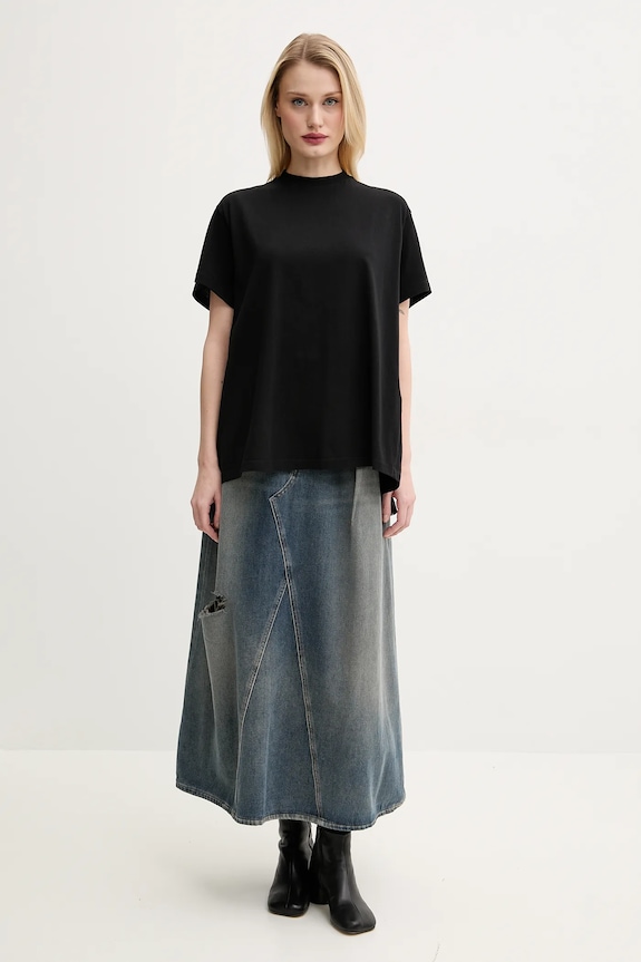 Βαμβακερό μπλουζάκι MM6 Maison Margiela S52GC0333 μαύρο SS25