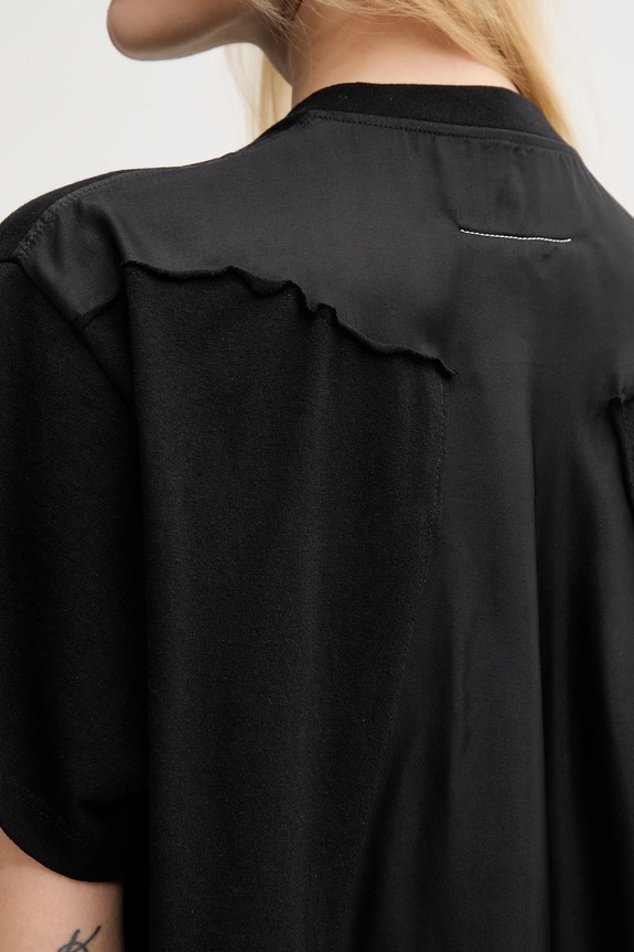 Βαμβακερό μπλουζάκι MM6 Maison Margiela S52GC0333 μαύρο