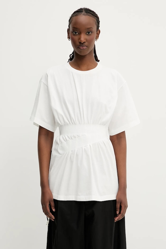 Bavlněné tričko MM6 Maison Margiela regular bílá S52GC0335