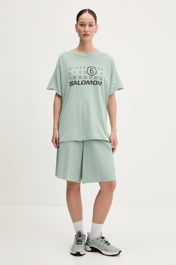 Tričko MM6 Maison Margiela x Salomon S52GC0345 tyrkysová SS25