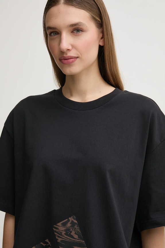 Bavlněné tričko adidas Essentials Animal černá JM5886
