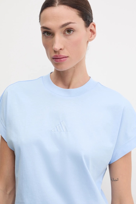 adidas t-shirt bawełniany ALL SZN niebieski JJ1238
