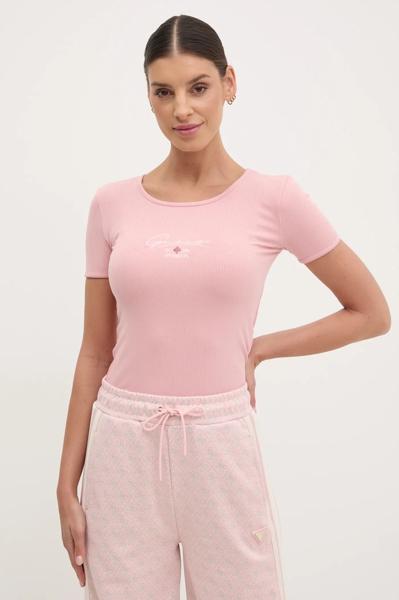 Guess t-shirt SUZANNE różowy V5RP00.KBCO2