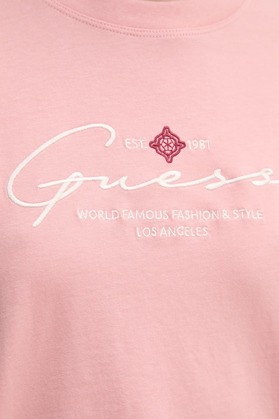Bavlněné tričko Guess V5RI12.I3Z14 růžová