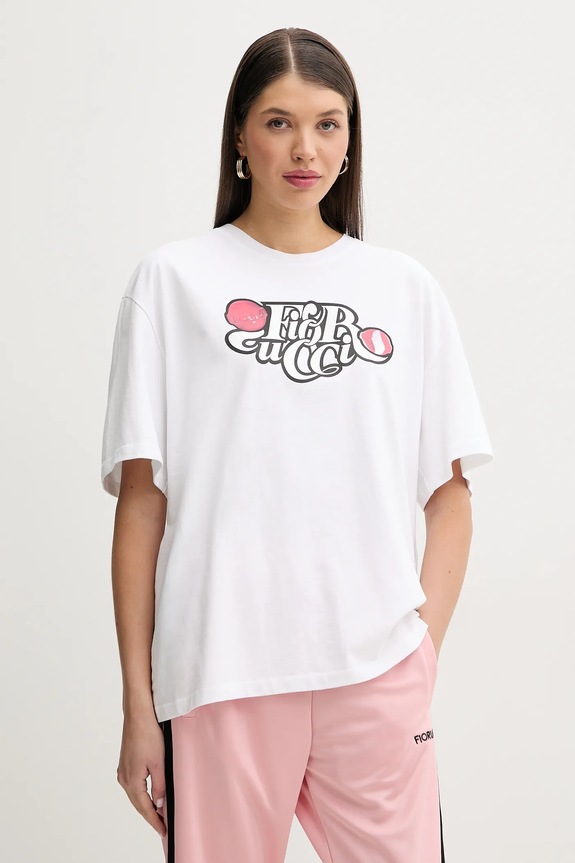 Fiorucci t-shirt in cotone Curly Lollipop Logo Boxy Fit T-Shirt rilassato bianco U02SPTSH103CJ01WH10