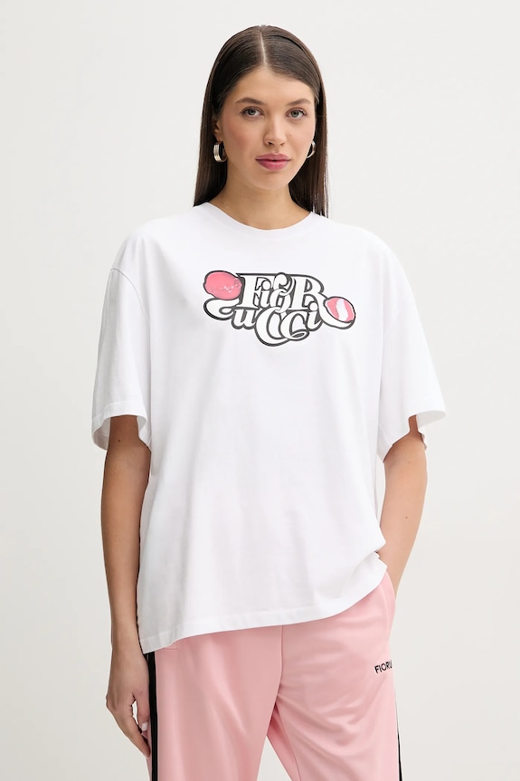Fiorucci t-shirt in cotone Curly Lollipop Logo Boxy Fit T-Shirt rilassato bianco U02SPTSH103CJ01WH10