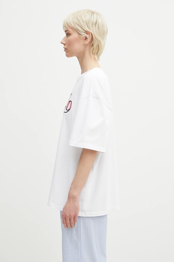 Хлопковая футболка Fiorucci Curly Lollipop Logo Boxy Fit T-Shirt U02SPTSH103CJ01WH10 белый SS25