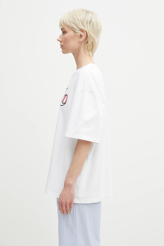 Хлопковая футболка Fiorucci Curly Lollipop Logo Boxy Fit T-Shirt U02SPTSH103CJ01WH10 белый SS25