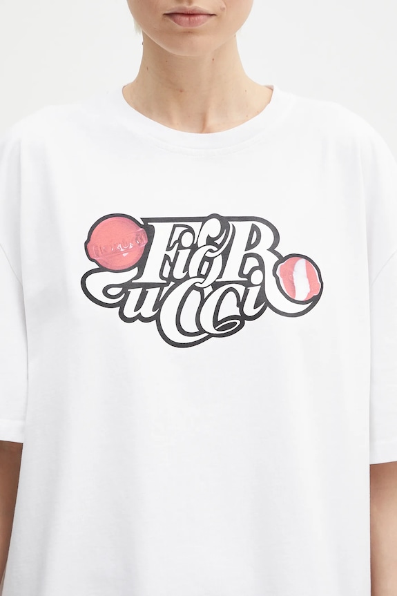 Хлопковая футболка Fiorucci Curly Lollipop Logo Boxy Fit T-Shirt белый U02SPTSH103CJ01WH10