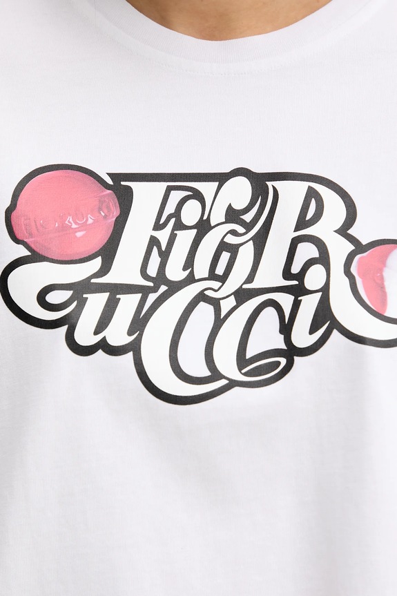 Fiorucci t-shirt in cotone Curly Lollipop Logo Boxy Fit T-Shirt U02SPTSH103CJ01WH10 bianco