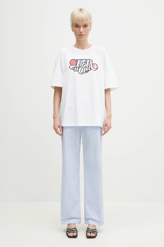 Хлопковая футболка Fiorucci Curly Lollipop Logo Boxy Fit T-Shirt U02SPTSH103CJ01WH10 белый