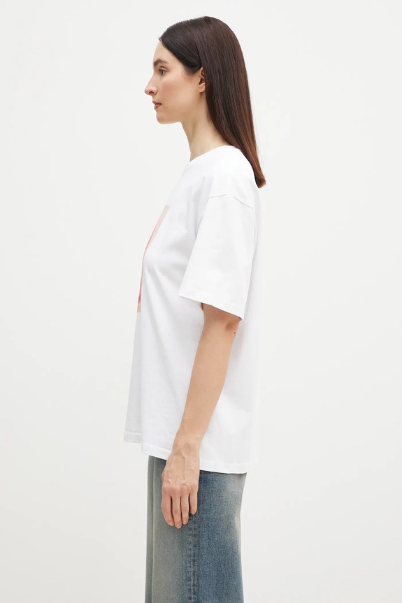 Fiorucci t-shirt in cotone Lollipop Mouth Print Boxy T-Shirt U02SPTSH103CJ01WH09 bianco SS25
