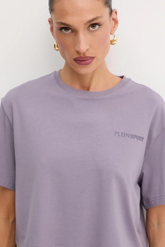 PLEIN SPORT t-shirt fioletowy SAEC.WTK3560.STE001N