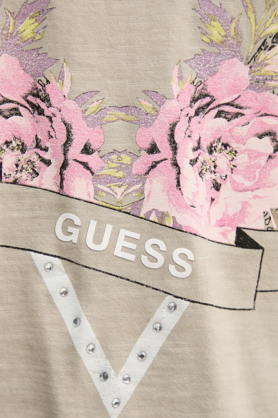 Guess t-shirt bawełniany beżowy W5RI13.K6XN4
