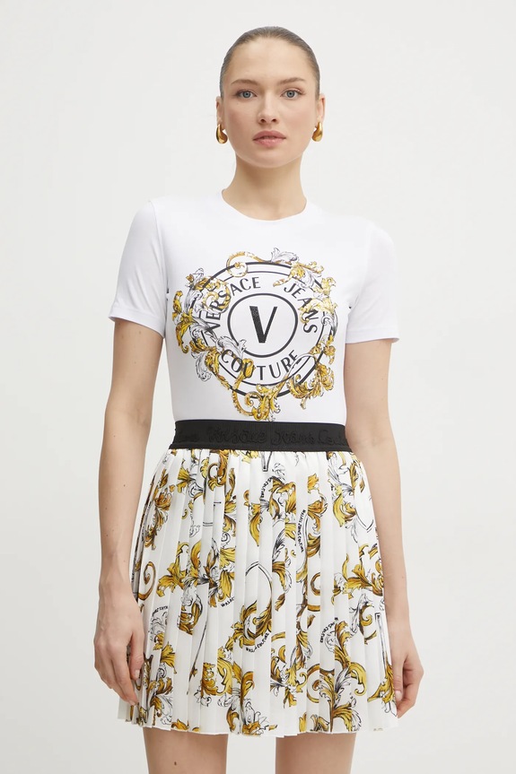 Majica kratkih rukava Versace Jeans Couture natpis bijela 78HAHC01.CJ02C