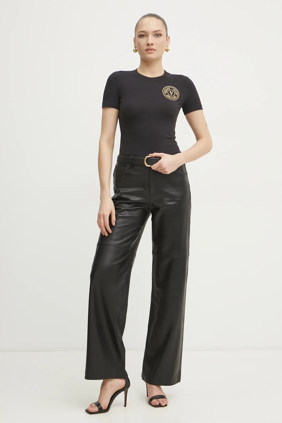 Versace Jeans Couture tricou 78HAHT00.CJ03T negru SS25