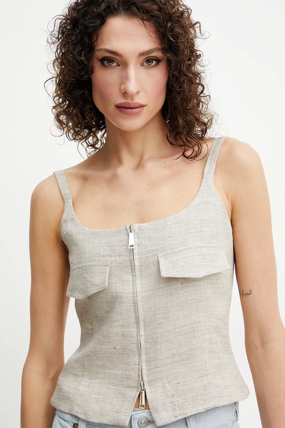 Lanena bluza Marella NICOLAS bež 2513161042