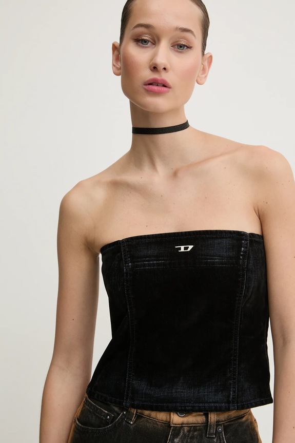 Βαμβακερό τοπ Diesel DE-VILLE TANK TOP slim σκούρο μπλε A12774.068QY