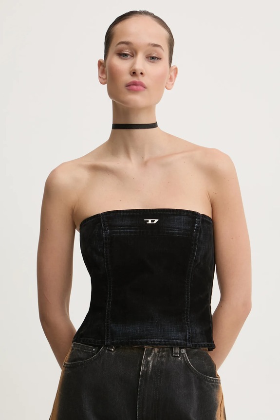 Βαμβακερό τοπ Diesel DE-VILLE TANK TOP A12774.068QY σκούρο μπλε