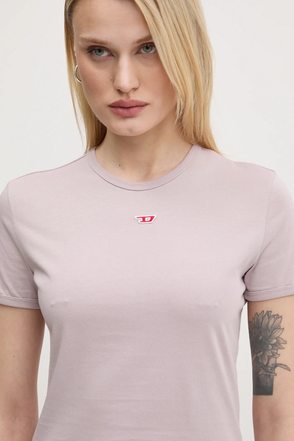 Bavlnené tričko Diesel T-UNCUTIE-LONG-D T-SHIRT ružová A14962.0GRAI