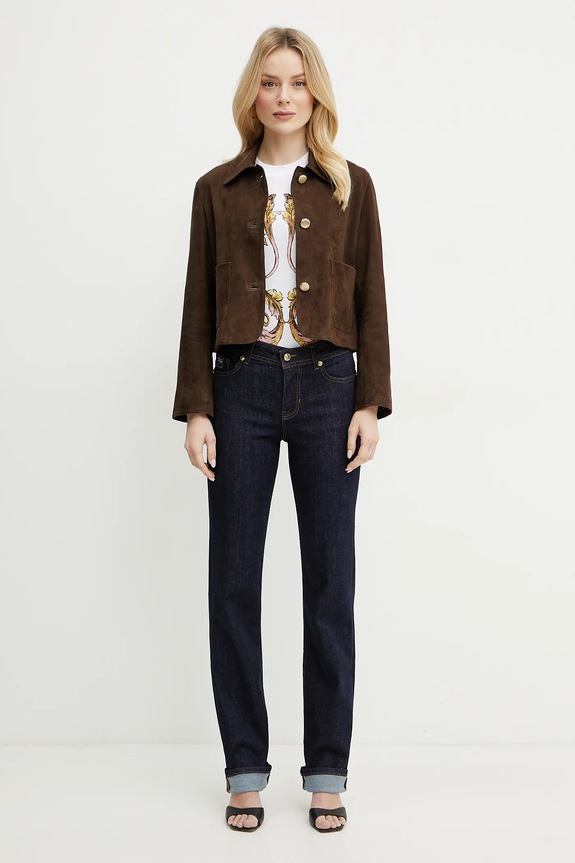 Βαμβακερό μπλουζάκι Versace Jeans Couture 78HAH6P8.JS472 λευκό SS25