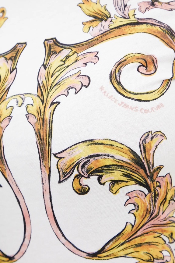 Βαμβακερό μπλουζάκι Versace Jeans Couture 78HAH6P8.JS472 λευκό