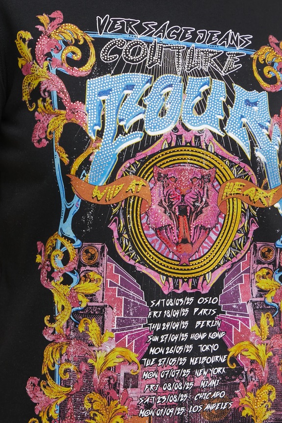 Bavlnené tričko Versace Jeans Couture čierna 78HAHC03.CJ01C