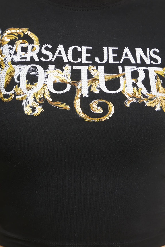 Tričko Versace Jeans Couture 78HAHC05.CJ02C čierna