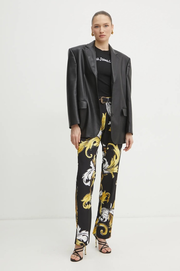 Versace Jeans Couture tricou 78HAHC08.CJ02C negru SS25