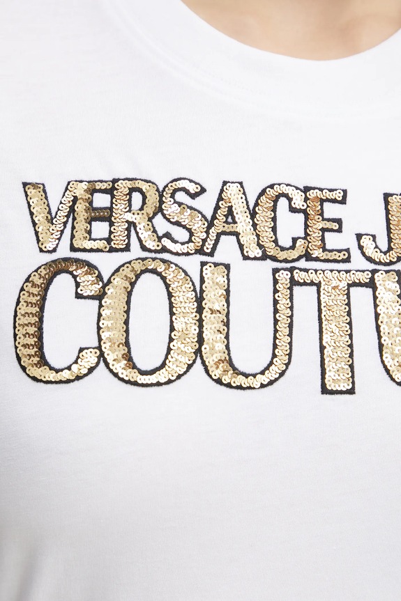 Versace Jeans Couture pamut póló 78HAHE02.CJ00E fehér