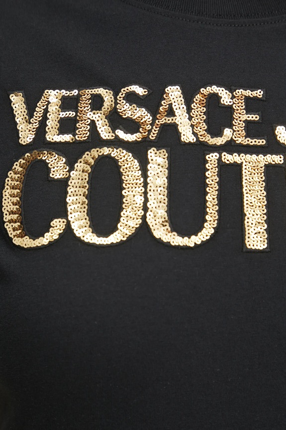 Versace Jeans Couture t-shirt bawełniany 78HAHE02.CJ00E czarny