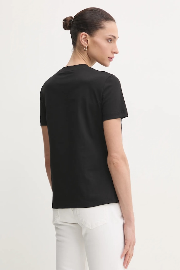 Ρούχα Βαμβακερό μπλουζάκι Versace Jeans Couture 78HAHS04.CJ00S μαύρο