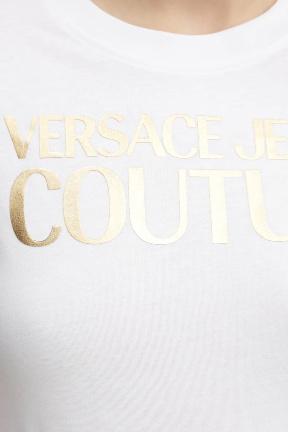 Versace Jeans Couture tricou din bumbac 78HAHT01.CJ00T alb