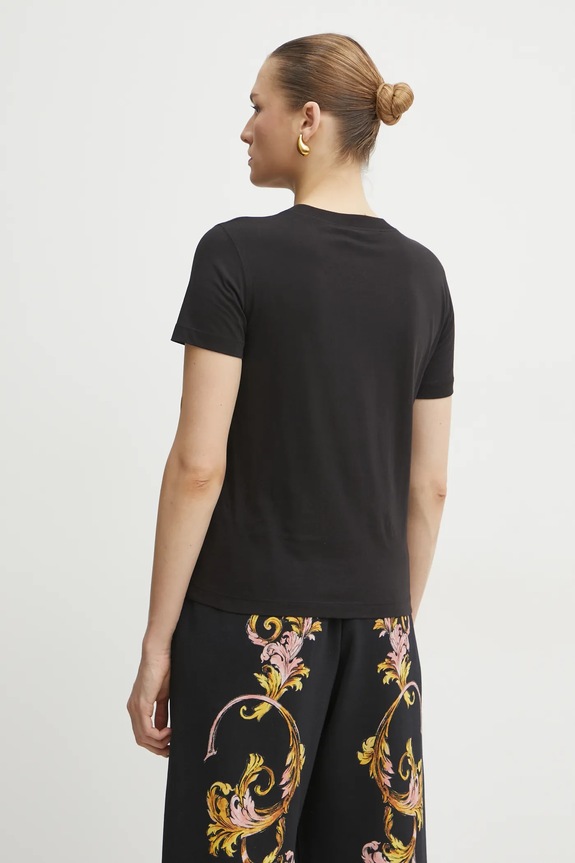 Oblečení Bavlněné tričko Versace Jeans Couture 78HAHT01.CJ00T černá