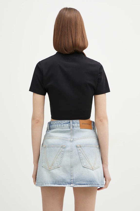 Clothing VETEMENTS t-shirt I'M Perfect You Adjust Cropped Fitted WA66TR740B black