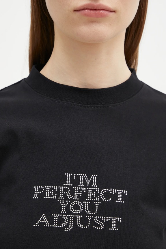 VETEMENTS t-shirt I'M Perfect You Adjust Cropped Fitted black WA66TR740B